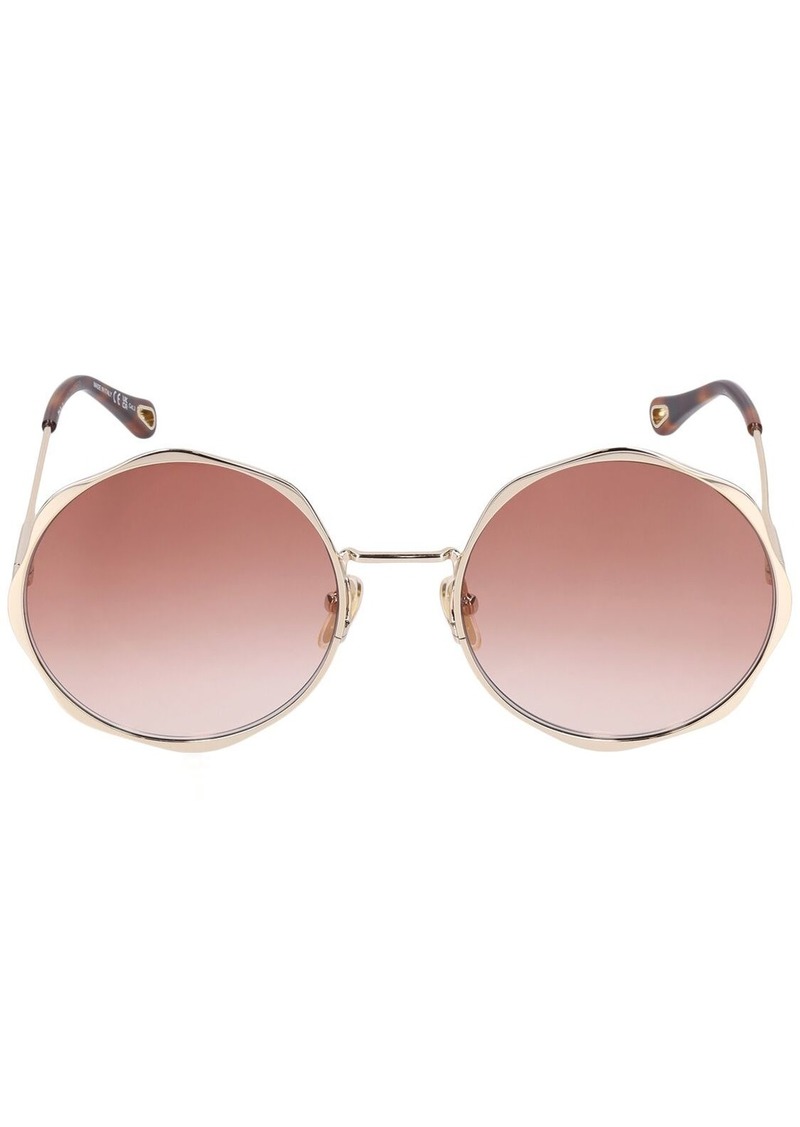 Chloé Scallop Line Round Metal Sunglasses