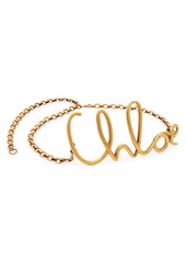 Chloé Script Logo Goldtone Belt