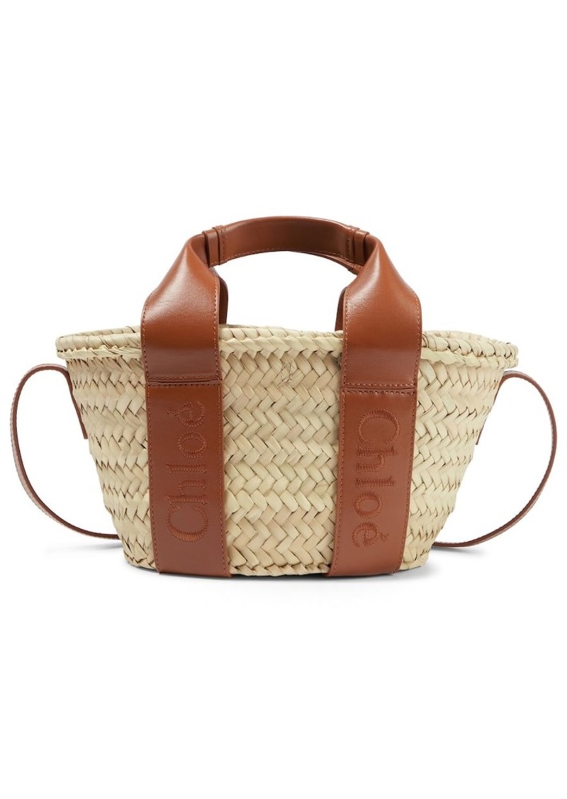 Chloé Sense Mini raffia tote bag