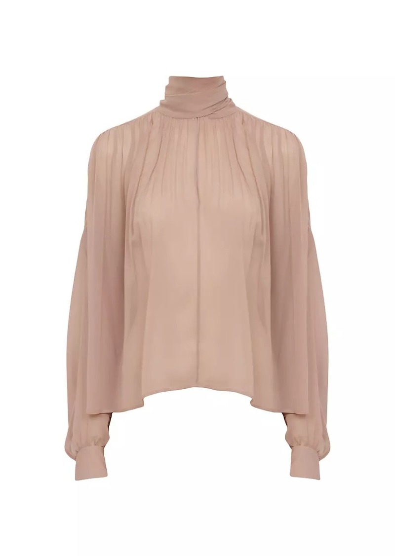 Chloé Shirred Silk Top