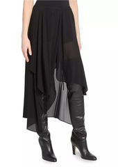 Chloé Silk Chiffon Asymmetric Skirt