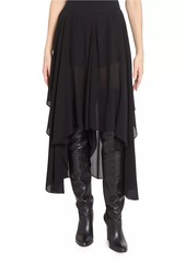 Chloé Silk Chiffon Asymmetric Skirt