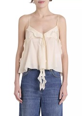 Chloé Silk Tie-Front Cami Top