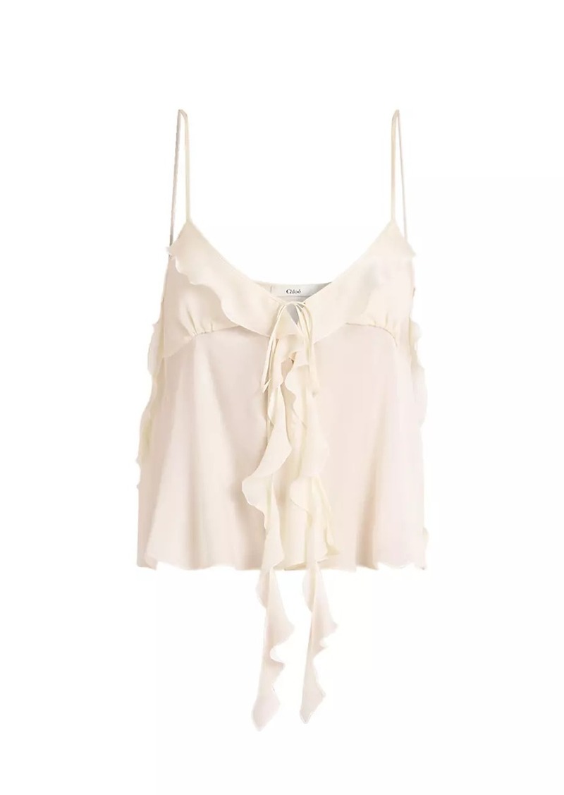 Chloé Silk Tie-Front Cami Top