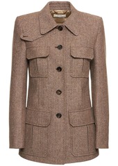 Chloé Single Breast Herringbone Wool Jacket