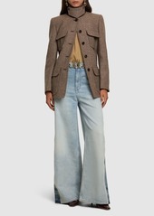 Chloé Single Breast Herringbone Wool Jacket