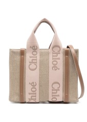 Chloé small Woody linen tote bag