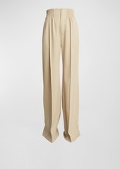 Chloé Soft Wool Pleated Wide-Leg Trousers