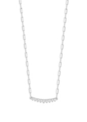 Chloé Sterling Silver & Cubic Zirconia Bar Necklace