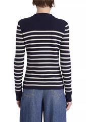 Chloé Striped Wool-Blend Crewneck Sweater