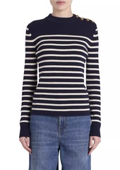 Chloé Striped Wool-Blend Crewneck Sweater