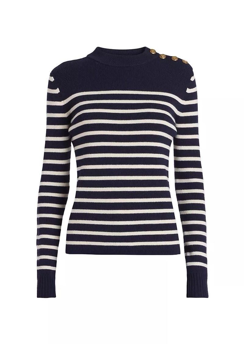 Chloé Striped Wool-Blend Crewneck Sweater