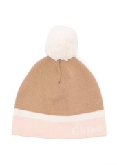 Chloé three-tone pompom beanie