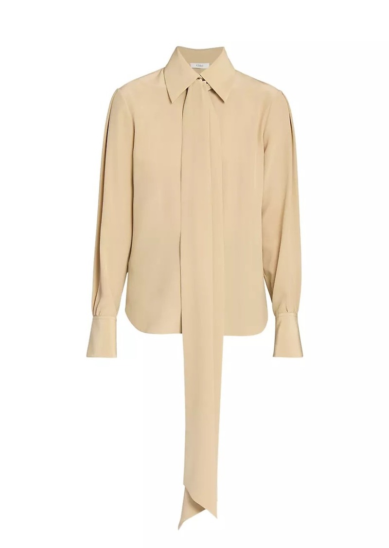 Chloé Tie-Neck Silk Blouse