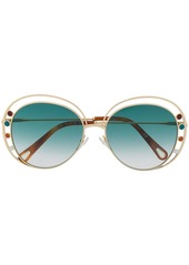 Chloé two-tone round-frame sunglasses