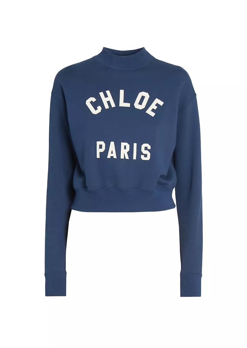 Chloé Varsity Logo Cotton Sweatshirt