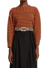 Chloé Women's Chloe Stripe Boatneck Cotton Sweater