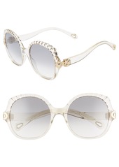 Chloé Women's Chloe Vera 56mm Seashell Shape Sunglasses - Transparent Champagne