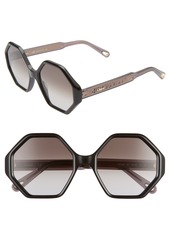Chloé Women's Chloe Willow 55mm Octagonal Sunglasses - Black/ Grey