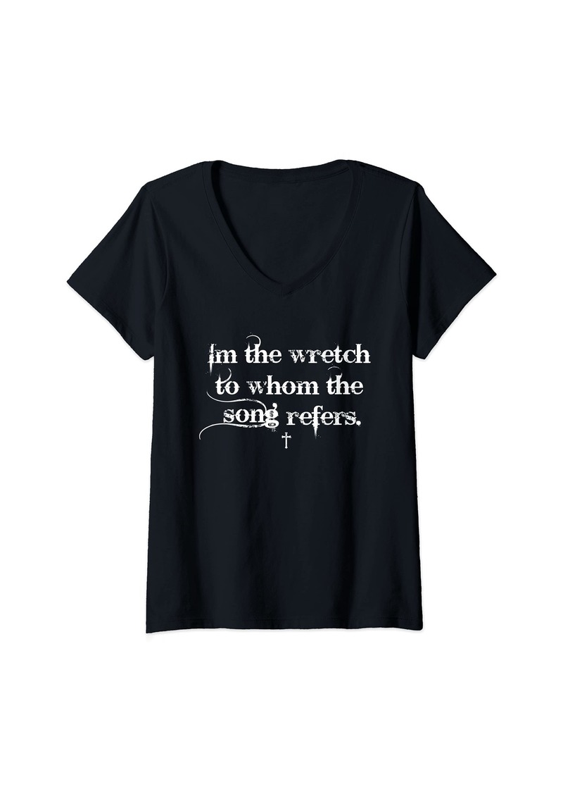 Chloé Womens I'm The Wretch To Whom The Song Refers Christian Apparel V-Neck T-Shirt