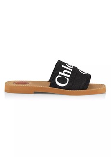 Chloé Woody Linen Slides