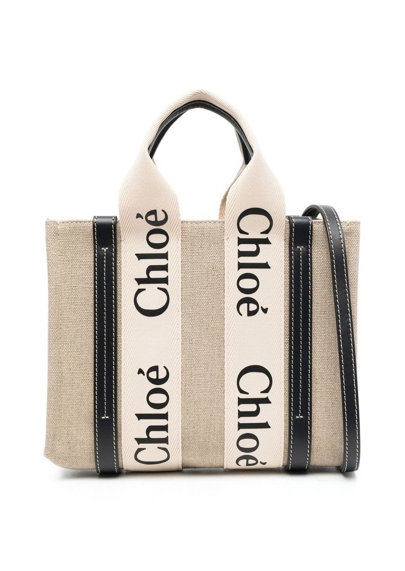 Chloé Woody logo-strap tote bag