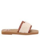 Chloé Woody Shearling & Leather Flat Sandals