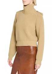 Chloé Wool-Cashmere Button-Shoulder Sweater