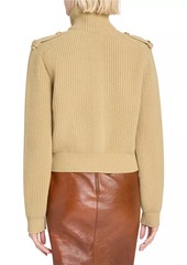 Chloé Wool-Cashmere Button-Shoulder Sweater