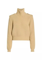 Chloé Wool-Cashmere Button-Shoulder Sweater