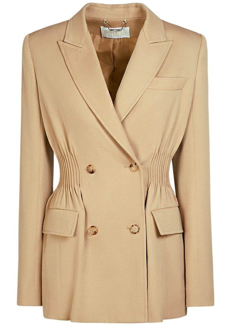 Chloé Wool Gabardine Double Breasted Jacket