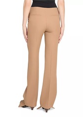 Chloé Wool Pintuck Step-Hem Trousers