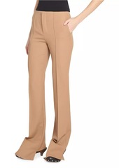 Chloé Wool Pintuck Step-Hem Trousers