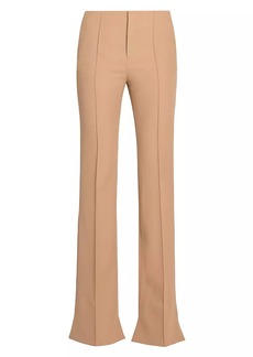 Chloé Wool Pintuck Step-Hem Trousers