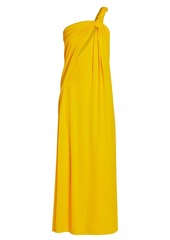 Chloé Wool Twisted One-Shoulder Maxi Dress