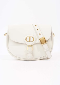 Christian Dior Box Calfskin Edium Bobby Flap Cream Calfskin Leather Shoulder Bag