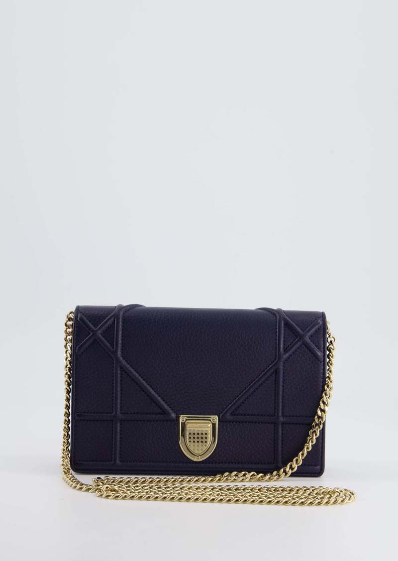 Christian Dior Diorama Wallet On Chain Bag In Calfskin Leather Gold Hardware