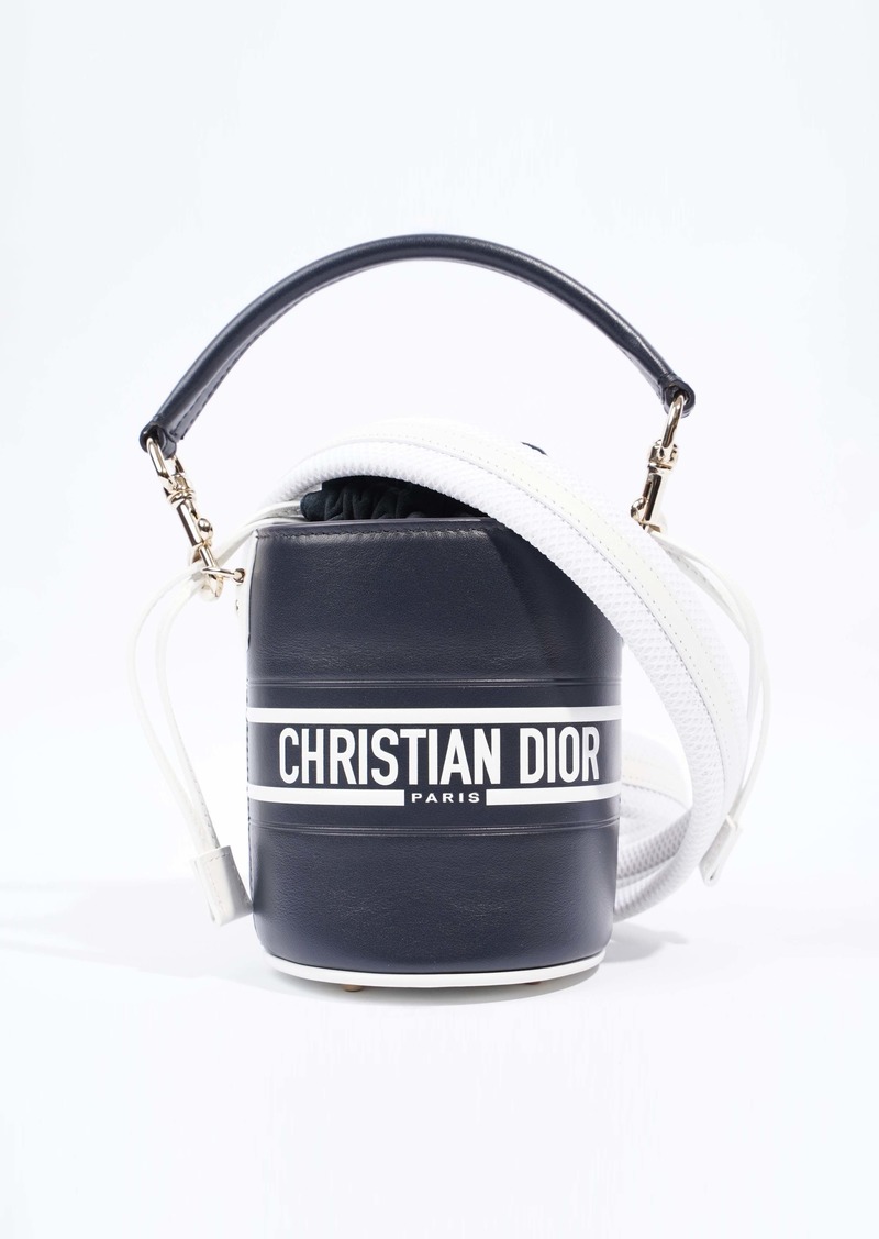 Christian Dior Micro Bucket Navy Calfskin Leather
