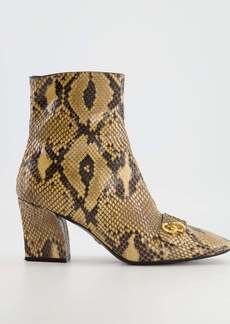 Christian Dior Python Heeled Boots With Gold Cd Logo