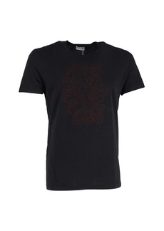 Christian Dior Rose-Print T-Shirt in Black Cotton