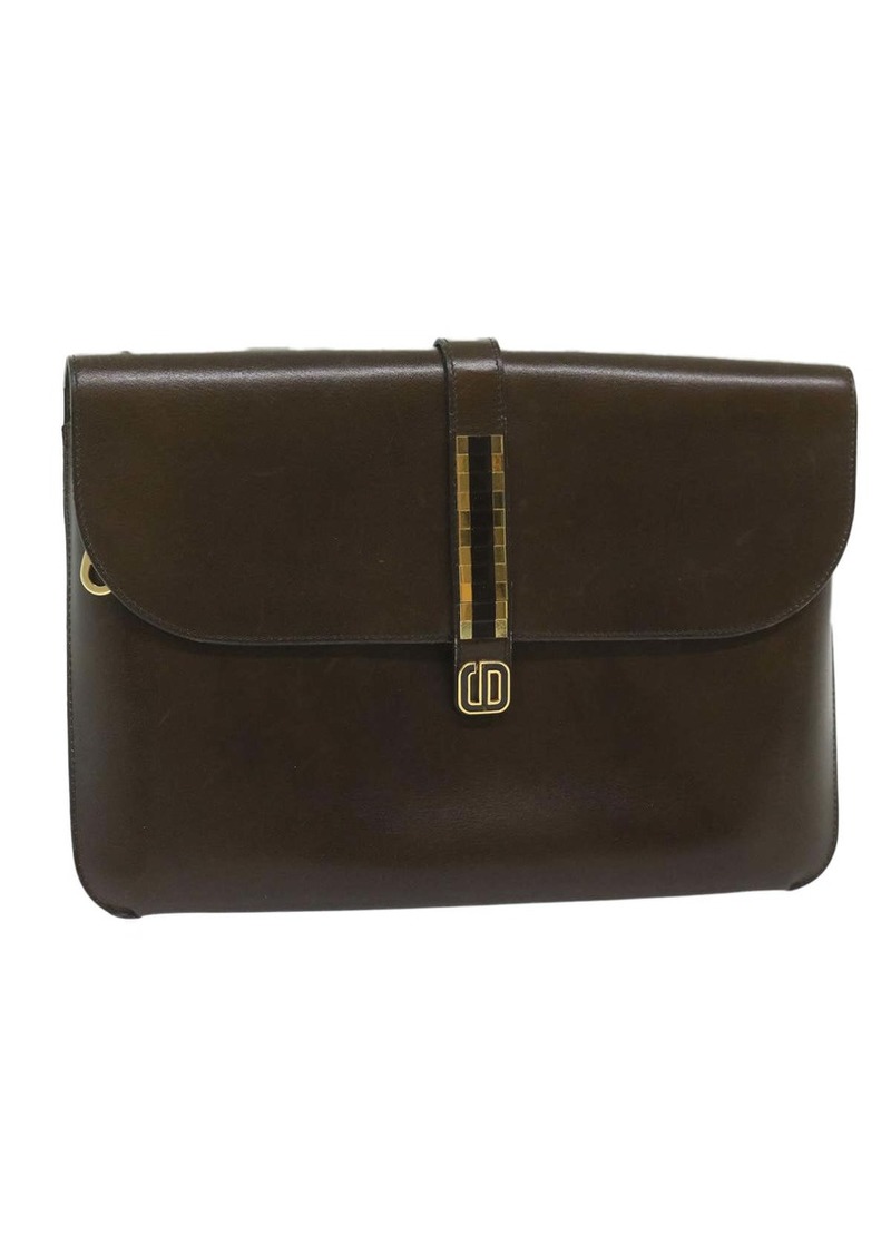 Christian Dior Shoulder Bag Leather Brown