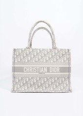 Christian Dior Small Book / Silver Oblique Embroidery Canvas