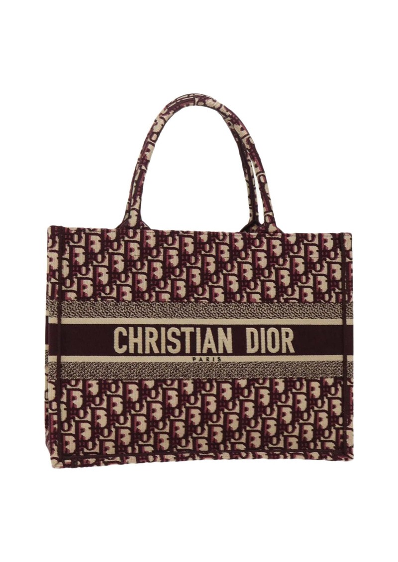 Christian Dior Trotter Canvas Oblique Tote Bag Bordeaux M1296 ZRIW Auth 49935A