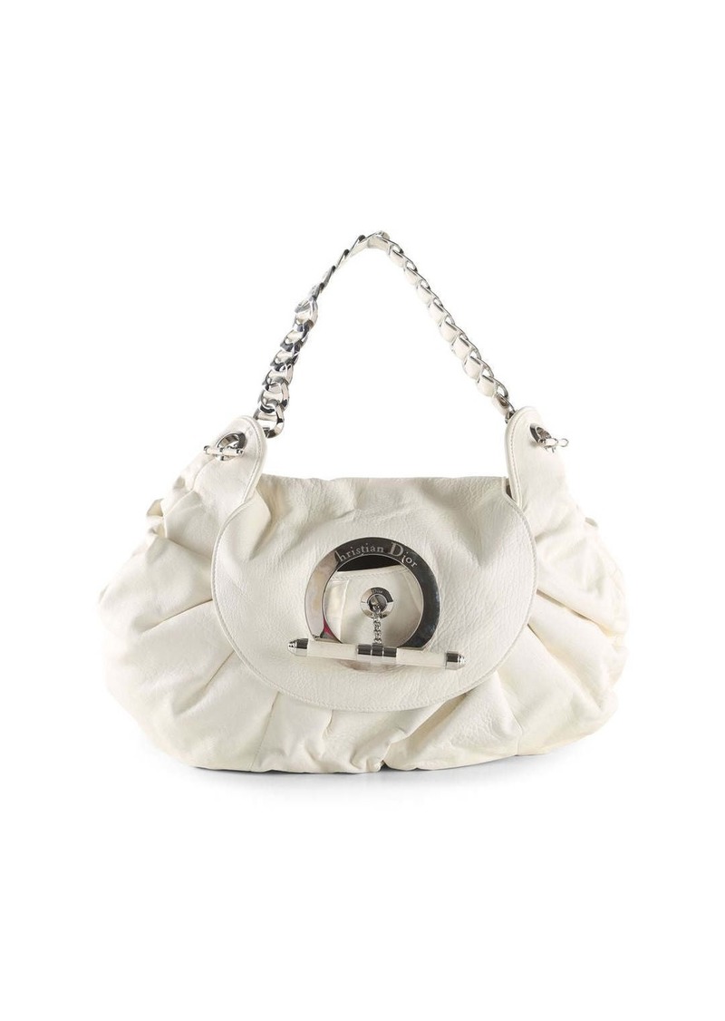 Christian Dior White Leather Jazz Club Hobo Bag