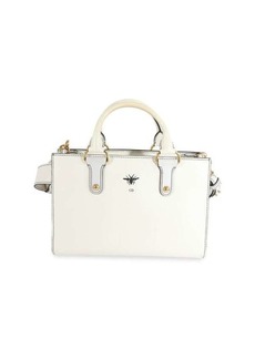 Christian Dior White Smooth Leather D-Bee Tote