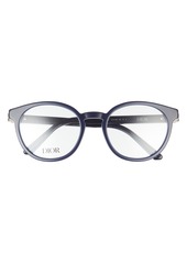 Christian Dior Dior 30Montaigne 51mm Round Reading Glasses in Shiny Blue at Nordstrom