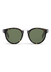 Christian Dior DIOR Blacksuit 50mm Round Sunglasses in Dark Havana /Green at Nordstrom