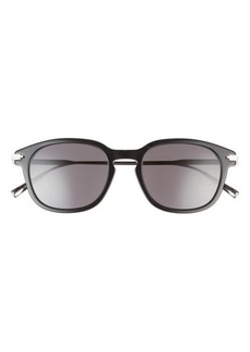 Christian Dior DIOR Blacksuit 50mm Sunglasses in Shiny Black /Smoke at Nordstrom