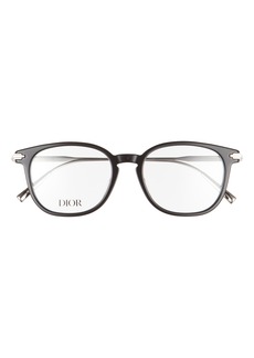 Christian Dior Dior Blacksuit 51mm Round Optical Glasses in Shiny Black at Nordstrom