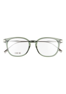 Christian Dior Dior Blacksuit 51mm Round Reading Glasses in Shiny Dark Green at Nordstrom